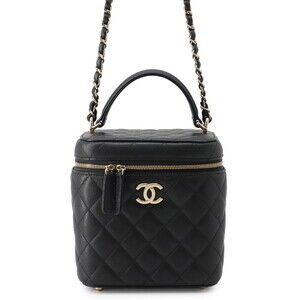Chanel Chain Shoulder Bag, Coco Mark, Matelassé Vanity, Caviar Skin, AS2362, ...